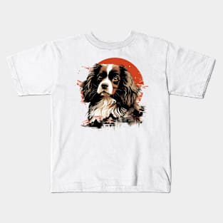 Japanese Spaniel traditional art Kids T-Shirt